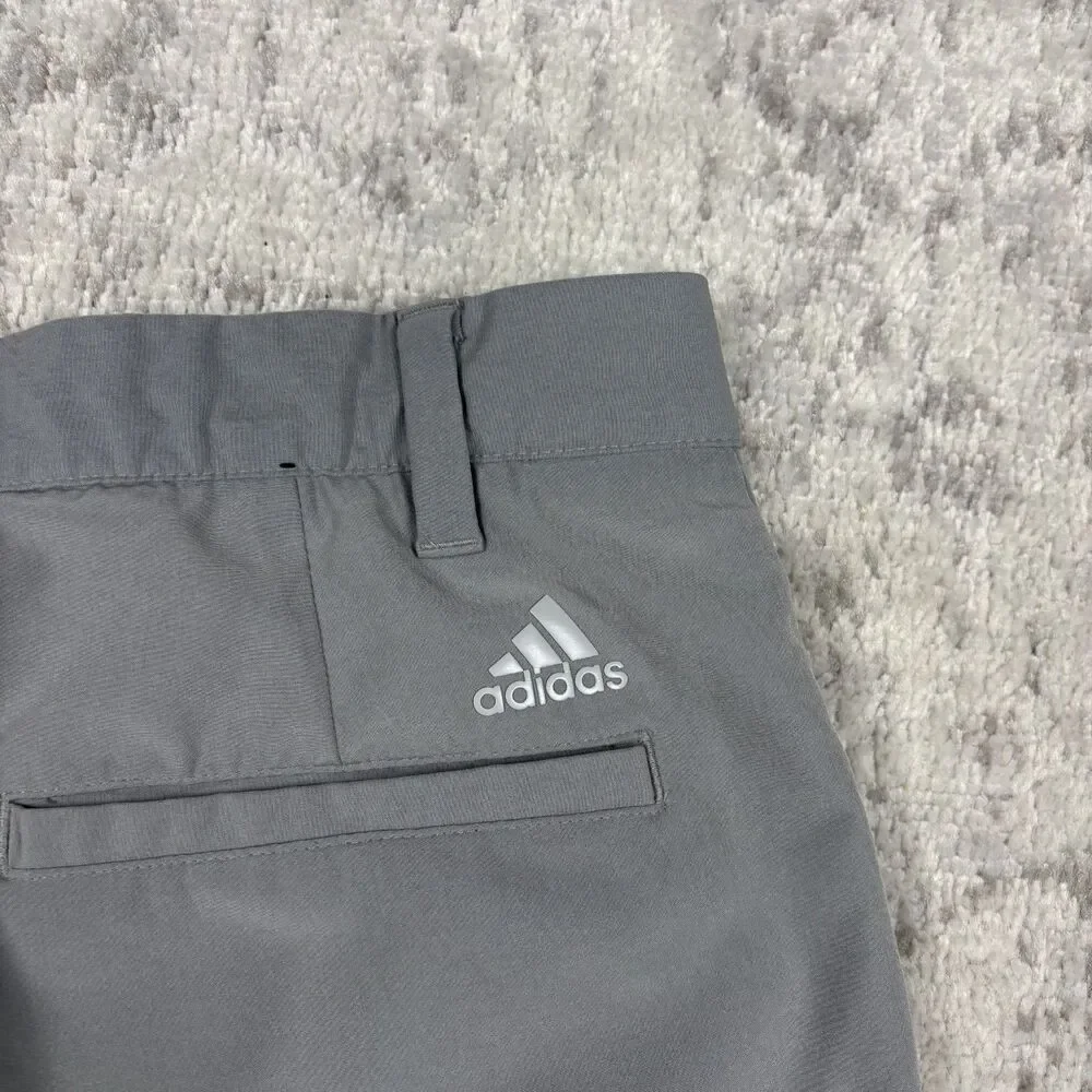 Adidas Golf Shorts Mens Gray Stretch Performance Flat Front 11 Inseam Size 32
